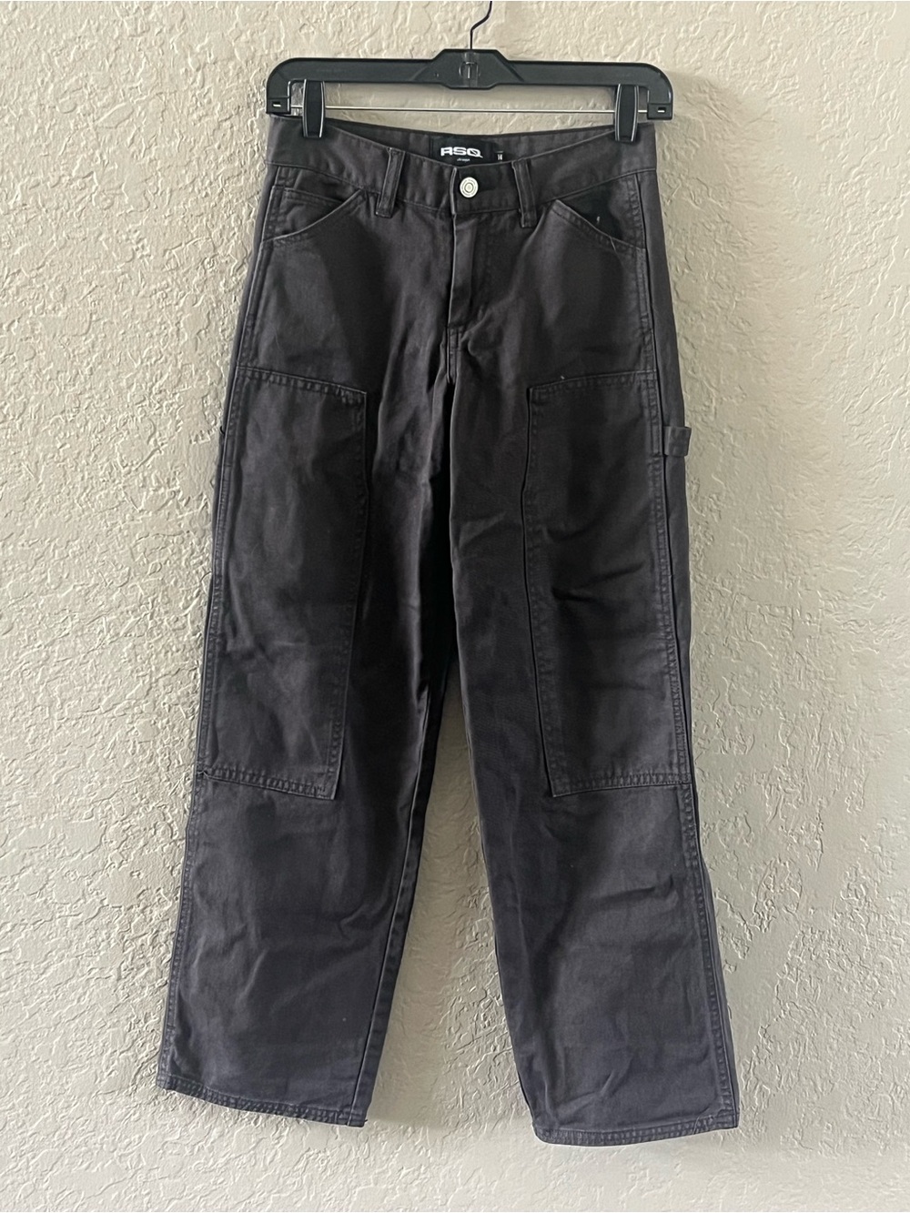 RSQ Charcoal Double-Knee Carpenter Pants (Youth Size 14)